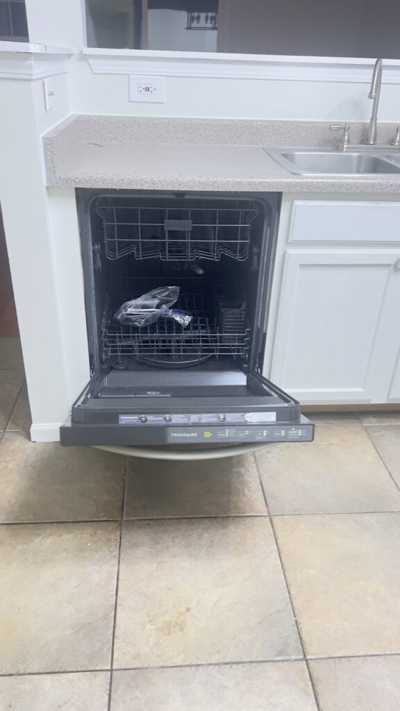 Installed dishwasher Chicago — new Frigidaire dishwasher after installation
