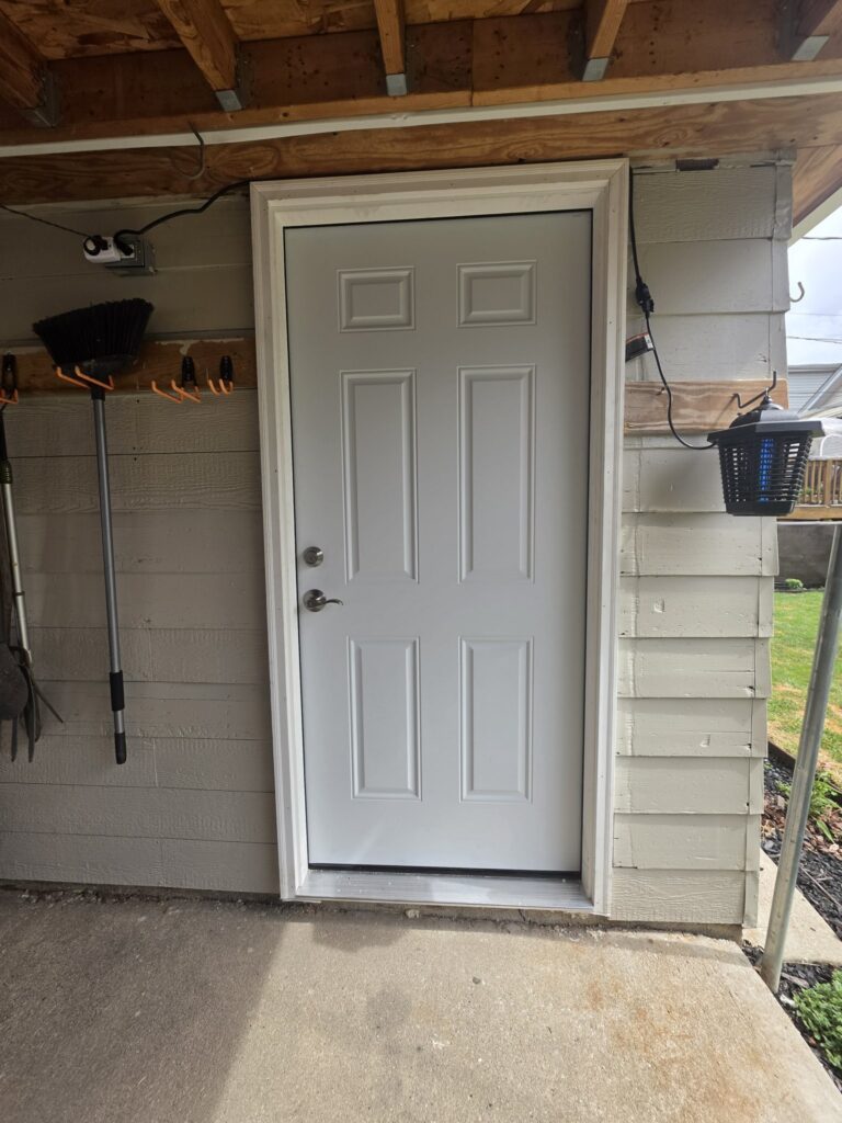 Finished exterior door installation