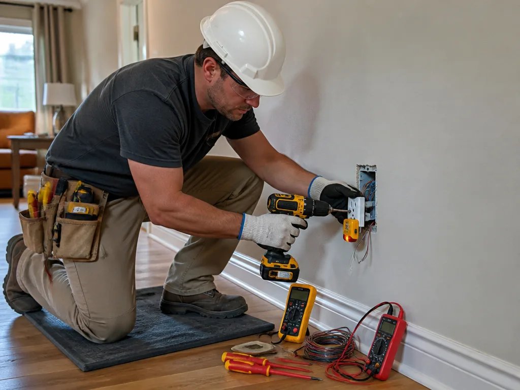 Outlet installation Chicago — installing a wall outlet