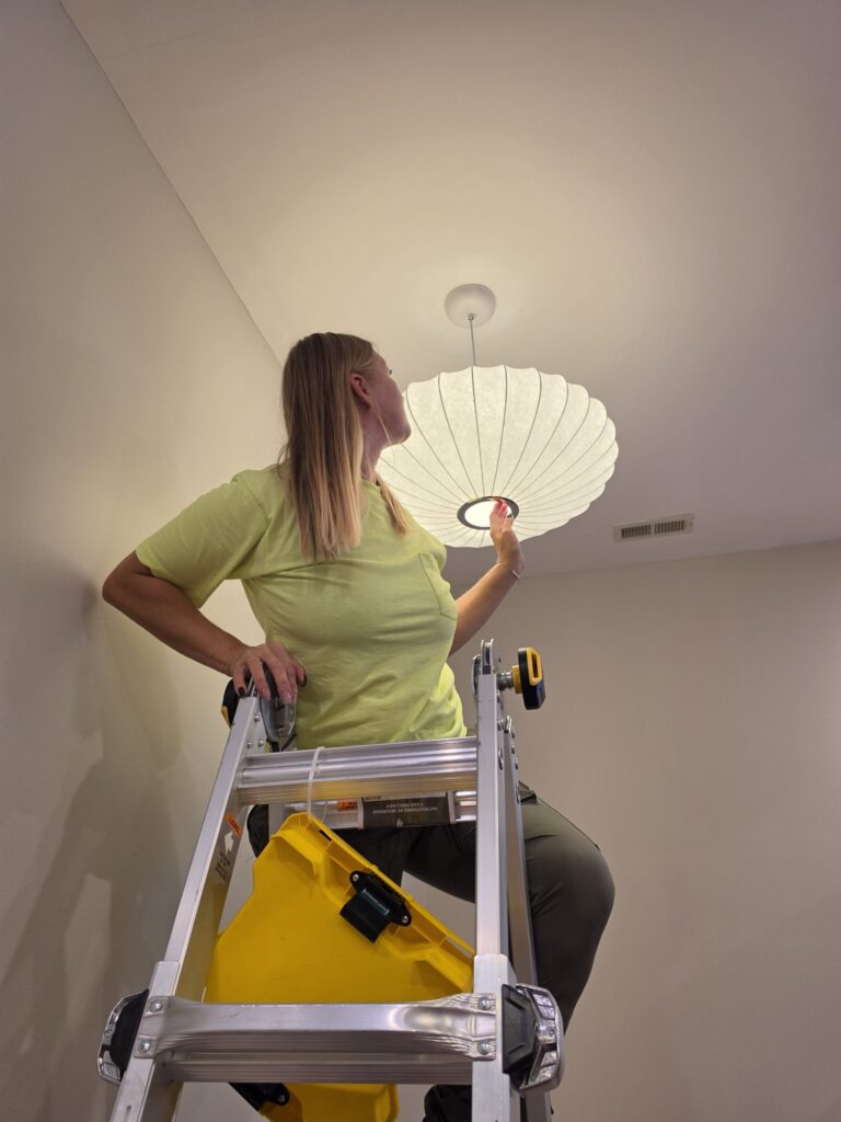 Pendant light installation Chicago — installing a pendant light