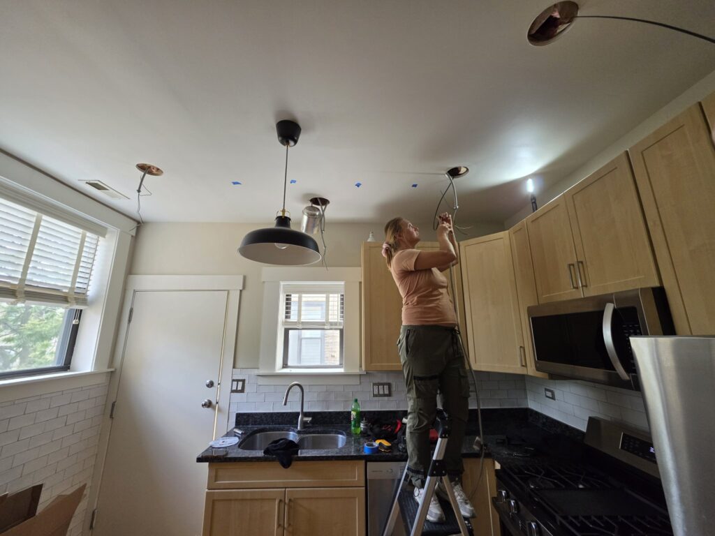 Recessed light installation Chicago — installing a recessed light housing