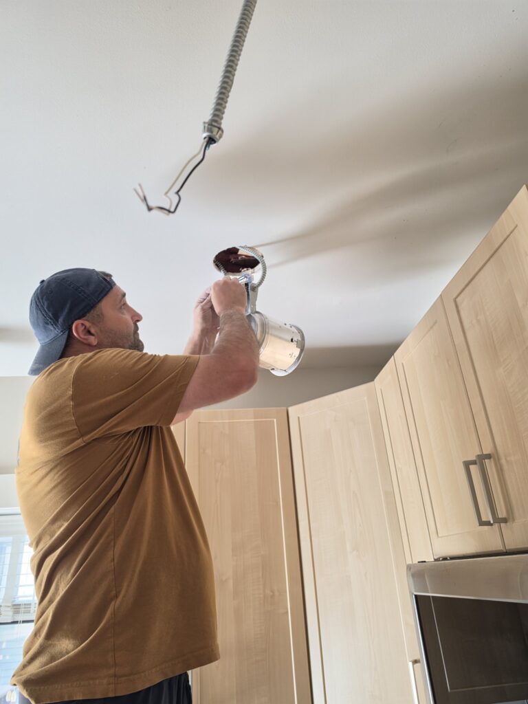 Recessed light installation Chicago — wiring a recessed light housing